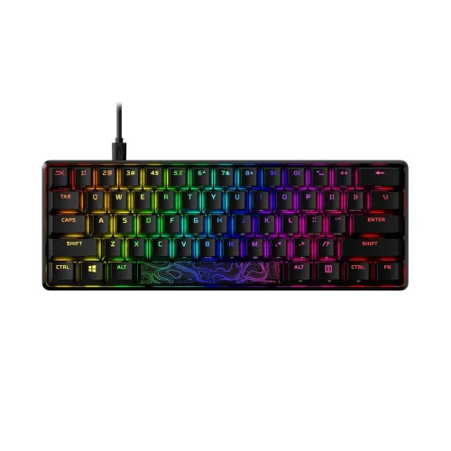 Image of HyperX Alloy Origins 60 - USB-C Mechanical Gaming Keyboard - Ultra Compact 60% Form Factor - Red Switch - Double Shot PB