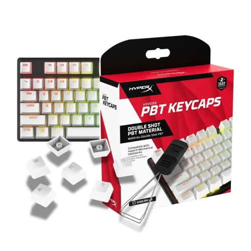 Image of HyperX Double Shot PBT Keycaps Full Set White