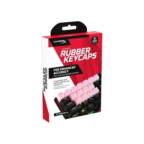 Image of HyperX Rubber Keycaps – Gaming Accessory Kit, 19 Keys, English (US) Layout, Pink - 519U0AA#ABA