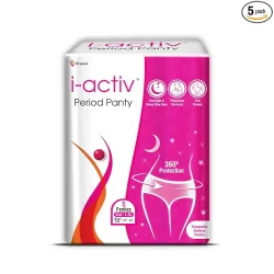 i activ Period Panty for Girls & Women | L-XL | 5's Pack | Disposable Period Panties for Women for Heavy Flow Periods | Maternity Pads after Delivery | 360 Degree Protection | Waist Size - 3...