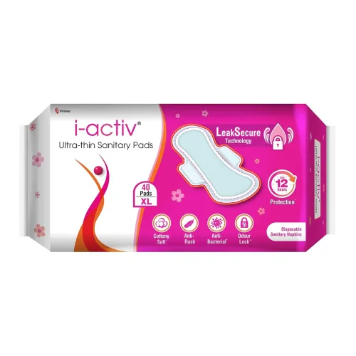 Image of I activ Ultra Thin Sanitary Pads for Women XL | 40 Pads
