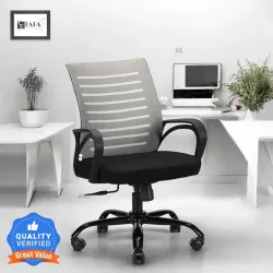 IAFA Diego Mid Back Ergonomic Office Heavy Duty Black Metal Base Mesh Office Arm
