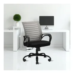 IAFA FURNITURE Diego Office Chair (Grey, Mid Back) 