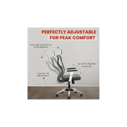 IAFA FURNITURE® Ergolux High Back Ergonomic Office & Study Chair | 3 Year Warranty | Adjustable Height, Tilt Lock, 2D Headrest, Adjustable Arms & Lumbar Support | Heavy Duty Metal Base | DIY...