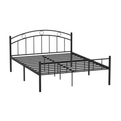 IAFA FURNITURE Metal Queen Bed (Black)