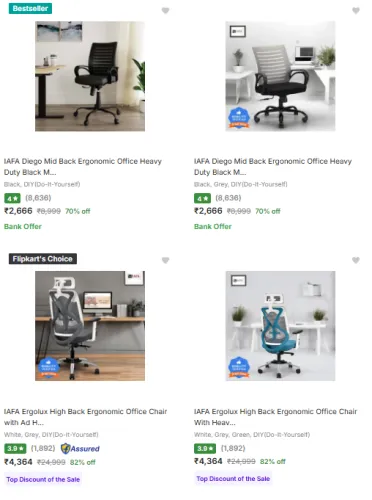 Image of Iafa Office Chairs Upto 82% Discount | Starting @ ₹2666