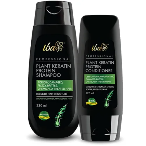 Image of Iba Plant Keratin Hair Shampoo & Conditioner Combo | No Sulfates, No Parabens, High Foaming Formula For Dry Frizzy Damag