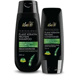 Iba Plant Keratin Hair Shampoo & Conditioner Combo | No Sulfates, No Parabens, High Foaming Formula For Dry Frizzy Damag