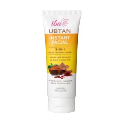 Iba Ubtan Instant Facial 3 IN 1 Wash, Scrub & Mask, 100g For All Skin Type with Multani Mitti, Turmeric & Real Rose Peta