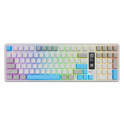 Image of iBall QWERTY S500 Wireless Keyboard, Mech Membrane Keys, 99-Key Layout, Dual BT + 2.4GHz + Wired, RGB Backlit, Smart Dis