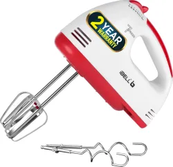 iBELL 280 W White Hand Blender (WHISK280 Hand Mixer, 7 Speed Control Plus Turbo, Beater for Cakes, Dough Hooks)