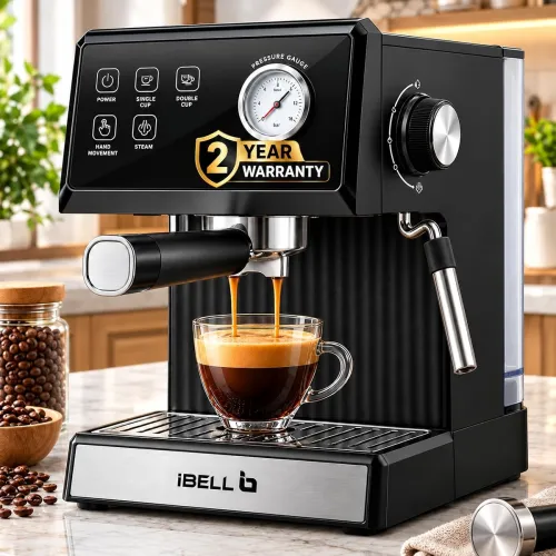 Image of IBELL Espresso Coffee Maker Machine for Home, 1200 Watts 2-Year Warranty
