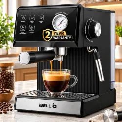 IBELL Espresso Coffee Maker Machine for Home, 1200 Watts 2-Year Warranty