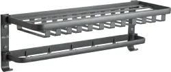 iBELL IBL 66-GS Folding Towel Rack | Matte Black Wall Mount Holder