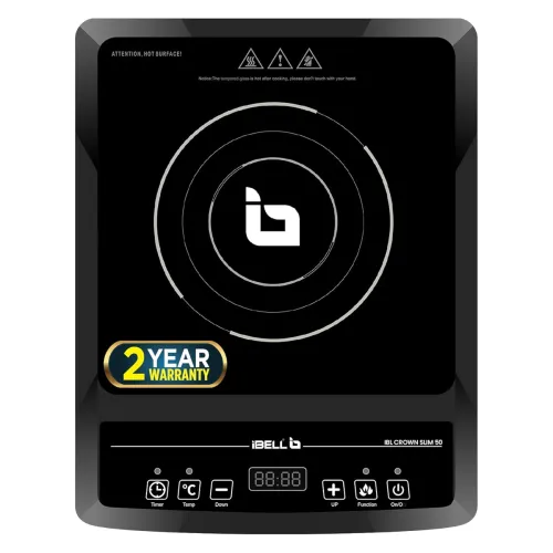 Image of IBELL SLIM50 Induction Cooktop, 2000W, BIS Certified, LED Display, 2 Yr Warranty, Auto Shut-Off, Over Heat Protection (B