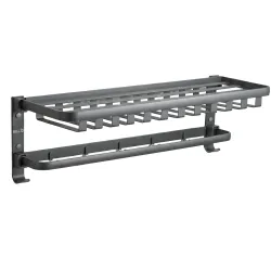 iBELL Stainless Steel Folding Bathroom Towel Holder