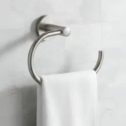 iBELL Towel Hanger for Wash Basin | Stainless Steel Napkin Holder for Bathroom | Hand Towel Hanger & Towel Ring | Bathroom Accessories - Chrome Finish (1 Piece) IBL 99-SH