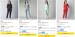 Ichaa Women Night Suit Set Upto 80% Off | Starting @ ₹398