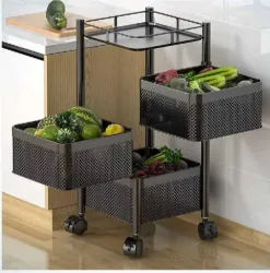 ICONPLUS |kitchen accessories | Steel Kitchen Trolley (Pre-assembled)