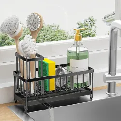 iDream Sponge Holder for Kitchen Sink – Rustproof Carbon Steel Sink Caddy