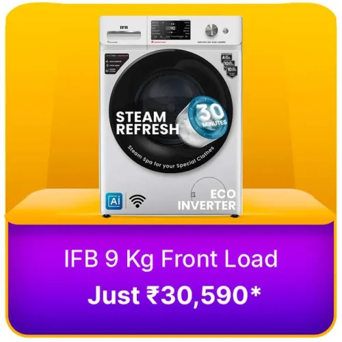 Image of IFB 9 kg 5 Star Washing Machine @ ₹30590 on Flipkart big Billion Days Sale