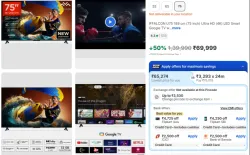 iFFALCON 75 inch 4K LED Smart Google TV 75U75