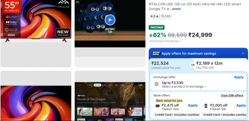 Image of iFFALCON U65 55-Inch 4K Smart Google TV