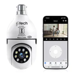IFITech 1080p HD Smart Wi-Fi CCTV Home Security Camera | Indoor 360° Smart CCTV Camera | Bulb Camera | 256GB SD Card Sup