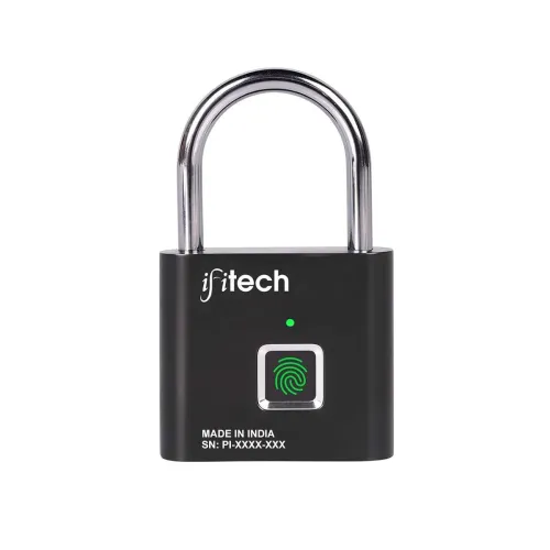 Image of IFITech Smart Fingerprint Padlock, Biometric Keyless Lock with 20 Fingerprint Storage, Rechargeable Password-Free Securi