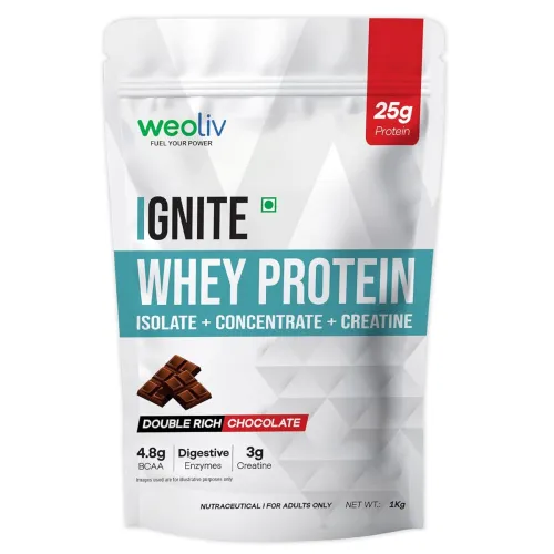 Image of Ignite Whey Protein Isolate & Concentrate with Creatine 1kg (Rich Chocolate)