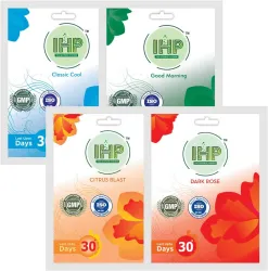 IHP Rose, Citrus, Jasmine, Lavender Refill ISHAN_GEL_POUCH_AIR POCKET FRESHNER- 4 PCS COMBO PACK (4 x 10 g)