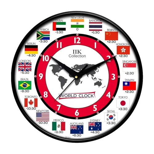 Image of IIK Collection 12-Inch Designer Plastic Analogue Clock 