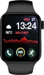 IKALL W1 Smart Watch with 1.82 inches HD Display with Multiple Sports Modes (Black)