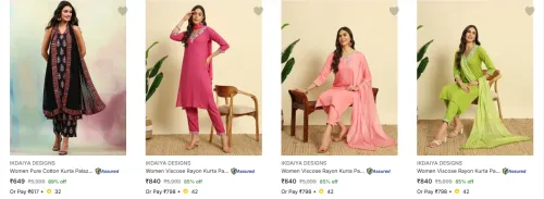 Image of Ikdaiya Designs Women's Ethnic Sets upto 89% Discount