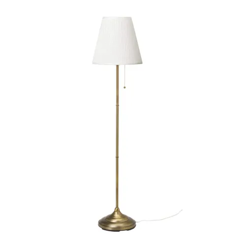 Image of Ikea Brass Floor Lamp, White, Pack of 1