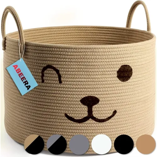 Image of ilhan Woven Cotton Rope Storage Basket