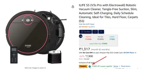 Image of ILIFE S5 Robotic Vacuum Cleaner 