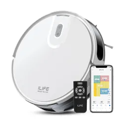 ILIFE V20 Robot Vacuum Cleaner with SoF Laser Navigation, 5000Pa Suction, 2-in-1 Vacuum & Mop, Customized Cleaning, Ideal for Pet Hair and All Floor Types, App, Alexa, Google Home & Remote C...