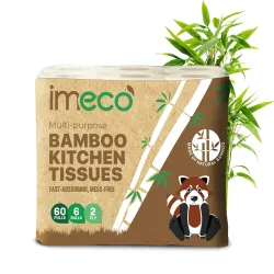 IMECO 2-Ply Bamboo Kitchen Tissue Roll Pack of 6