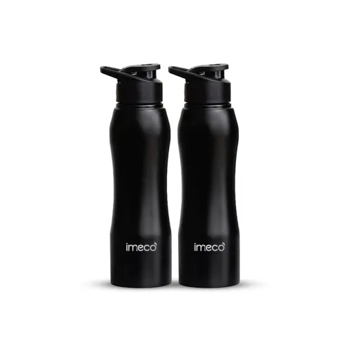 Image of IMECO ECO-CURVE Stainless Steel Water Bottle with Sipper Cap (1L) | Leakproof & BPA Free Drinking Bottle | Eco-Friendly,