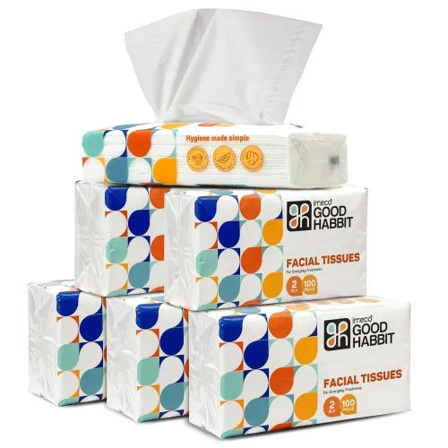 Image of IMECO Good Habbit 2 Ply Facial Tissue 600 Pulls | 100 pulls x 6 Packs