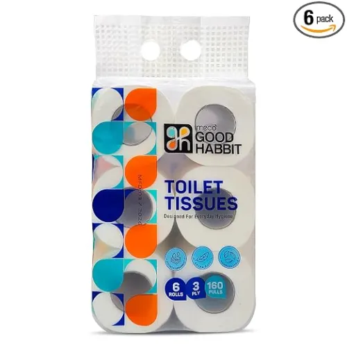 Image of IMECO Good Habbit 3 Ply Toilet Paper Roll,160 Pulls x 6 Rolls 