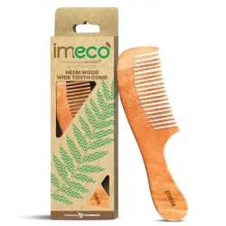 IMECO Kacchi Neem Wooden Wide Tooth Comb