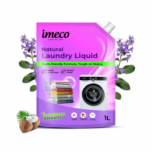 Image of IMECO Natural Laundry Liquid (1L Refill Pouch) | Liquid Detergent Front Load & Top Load Liquid Detergent | 
