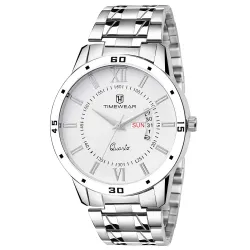 TIMEWEAR Analog Day Date Functioning Stainless Steel Chain Watch for Men