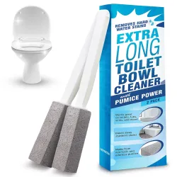 IMPRESA Natural Pumice Stone Toilet Bowl Cleaner Long Handle 2 Pack
