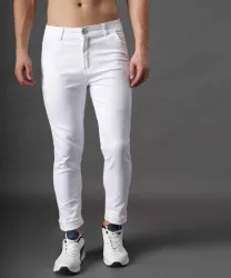 Imprt  Men Slim Mid Rise White Jeans