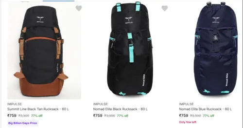 Image of Impulse Rucksacks Upto 77% Discount