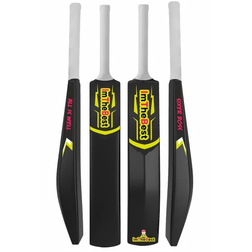 Image of ImTheBest Hard Plastic Cricket Bat (Size 3, Fluoro Green)