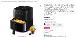 INALSA 1400W Air Fryer 3.5 ltr